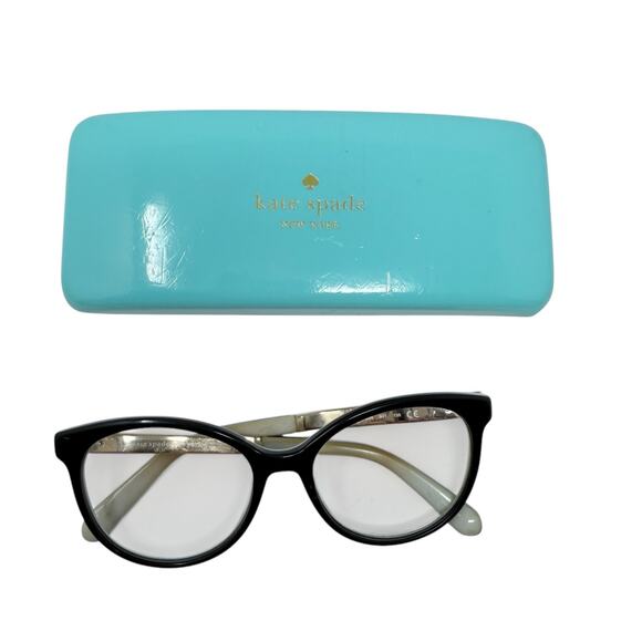 Kate Spade Eyeglasses Case Cream Black Eyeglasses Frames Caylen SOT 135 - Picture 1 of 16